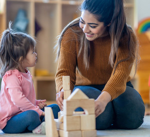 Kinder werden in der Kita betreut